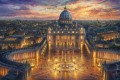 Vatican Coucher de soleil Thomas Kinkade